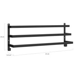 Porte-serviettes industriel mural en métal noir*IDMarket Best