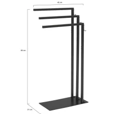 Porte-serviettes sur pied métal noir*IDMarket Clearance