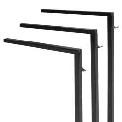 Porte-serviettes sur pied métal noir*IDMarket Clearance