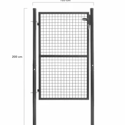 Portillon gris anthracite jardin en acier 105 x 150 cm*IDMarket New