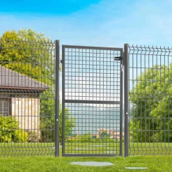 Portillon gris anthracite jardin en acier 105 x 125 cm*IDMarket Sale