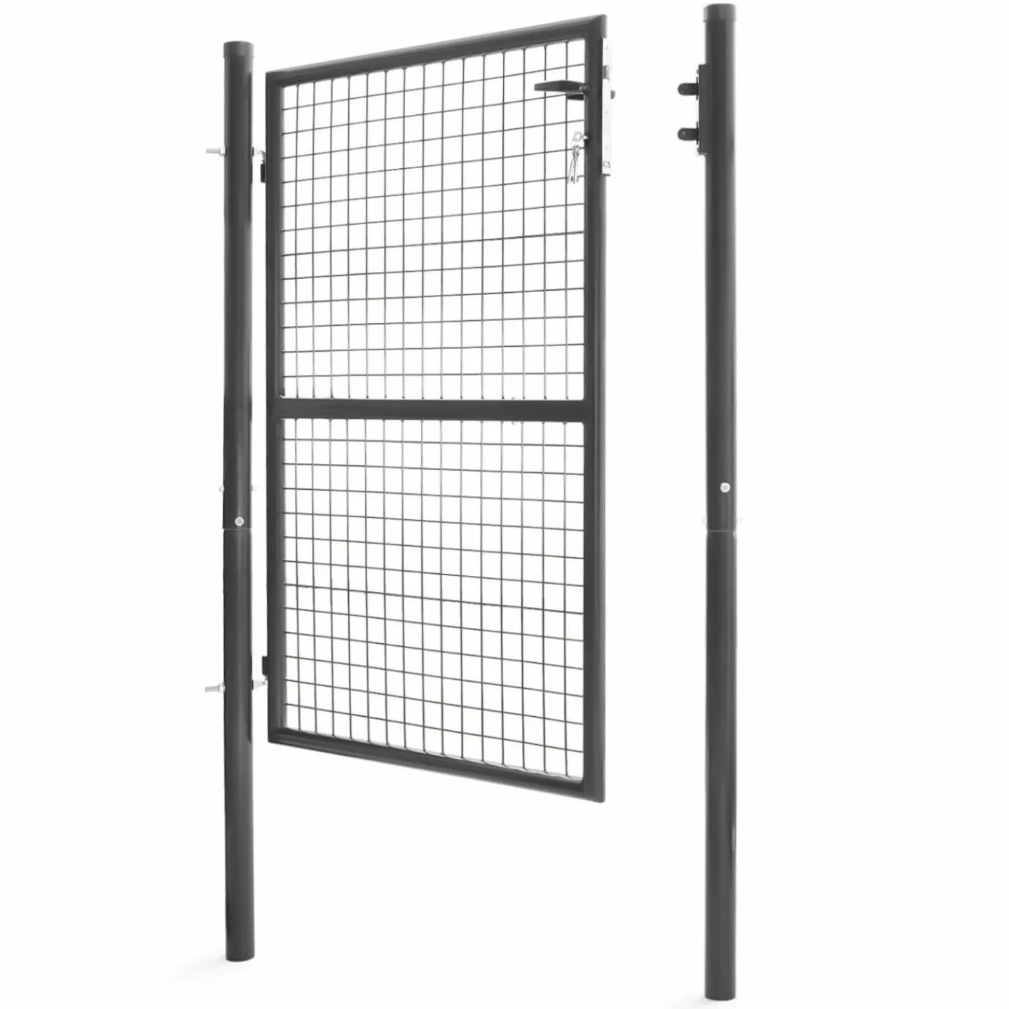 Portillon gris anthracite jardin en acier 105 x 125 cm*IDMarket Sale