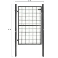 Portillon gris anthracite jardin en acier 105 x 125 cm*IDMarket Sale