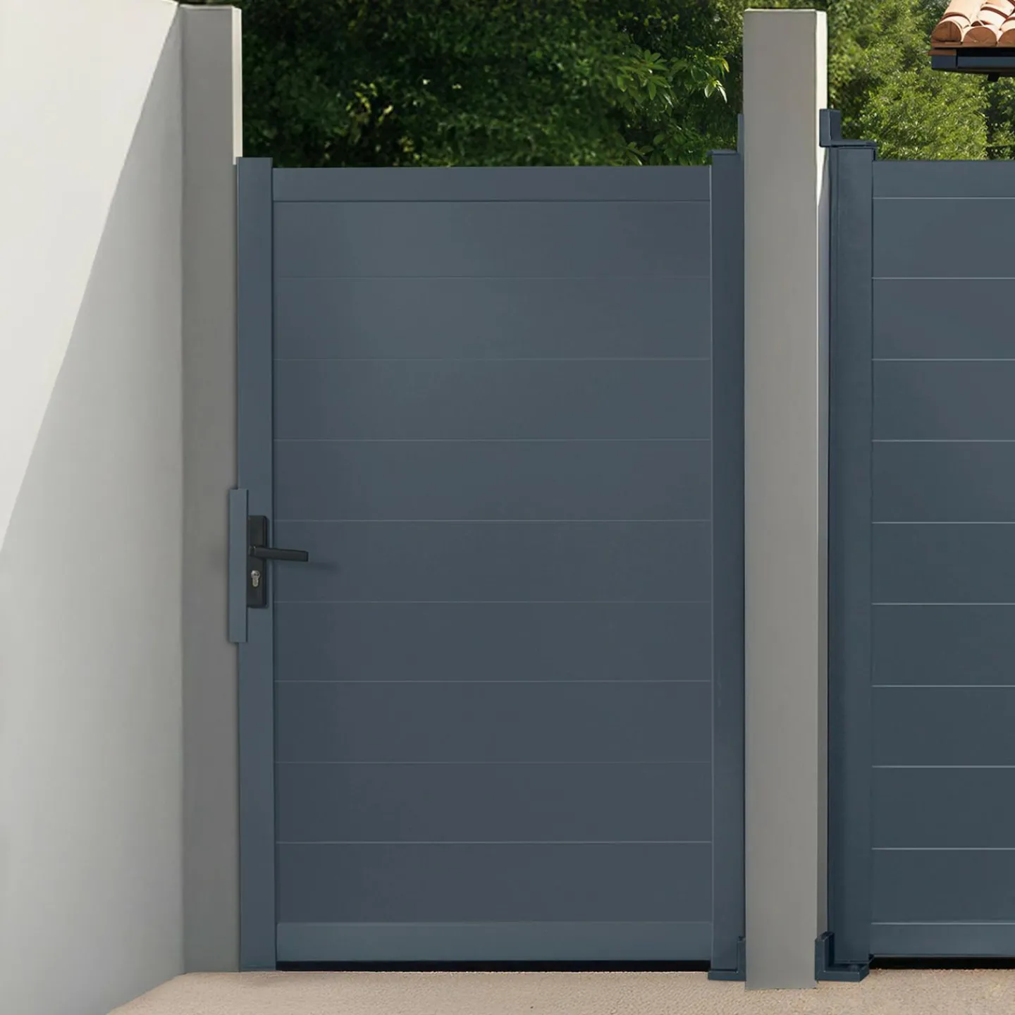 Portillon 100x160 cm en aluminium gris anthracite*IDMarket Hot