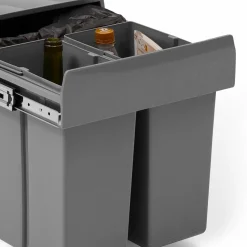 Poubelle tri sélectif 3 compartiments encastrable amoviles 1x15L + 2x8L*IDMarket New