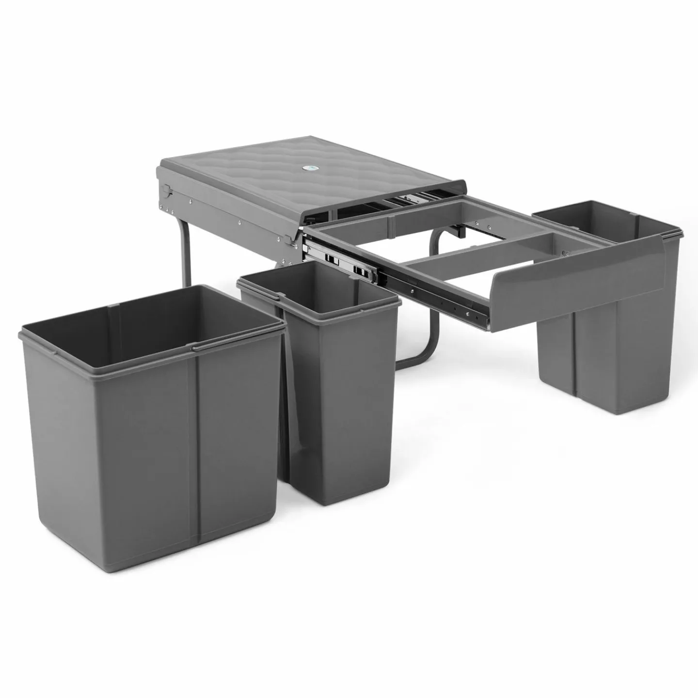 Poubelle tri sélectif 3 compartiments encastrable amoviles 1x15L + 2x8L*IDMarket New