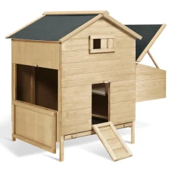 Poulailler 4 à 6 poules en bois avec pondoir*IDMarket Outlet