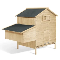 Poulailler 4 à 6 poules en bois avec pondoir*IDMarket Outlet