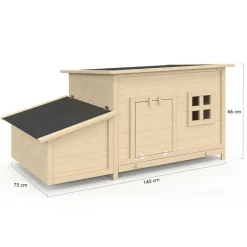 Poulailler en bois 6 poules avec pondoir, toit plat et sur pilotis*IDMarket New