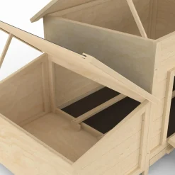 Poulailler en bois 6 poules avec pondoir, toit plat et sur pilotis*IDMarket New