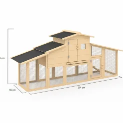Poulailler XXL en bois avec pondoir*IDMarket New