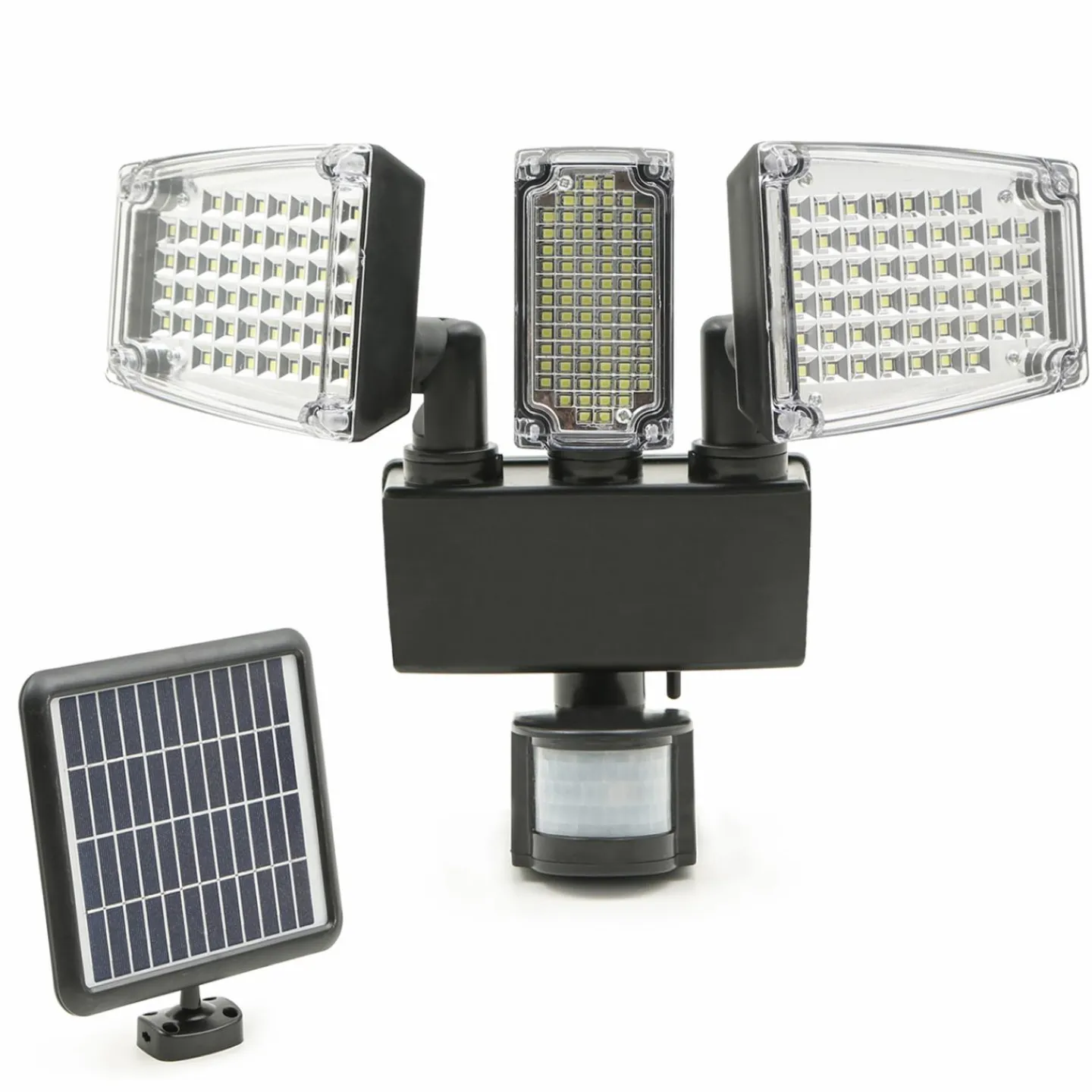 Projecteur LED solaire 3 spots 178 LED avec détecteur de mouvement*IDMarket Online