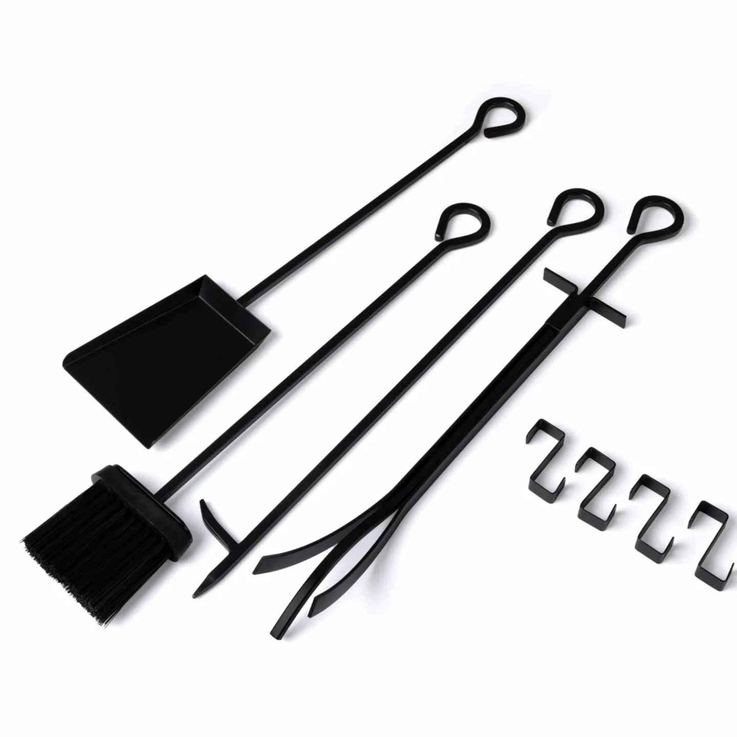 Range bûches vertical en acier noir et accessoires*IDMarket Best