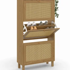 Rangement à chaussures vintage effet cannage*IDMarket Discount