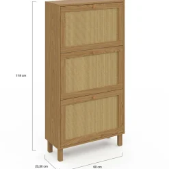 Rangement à chaussures vintage effet cannage*IDMarket Discount