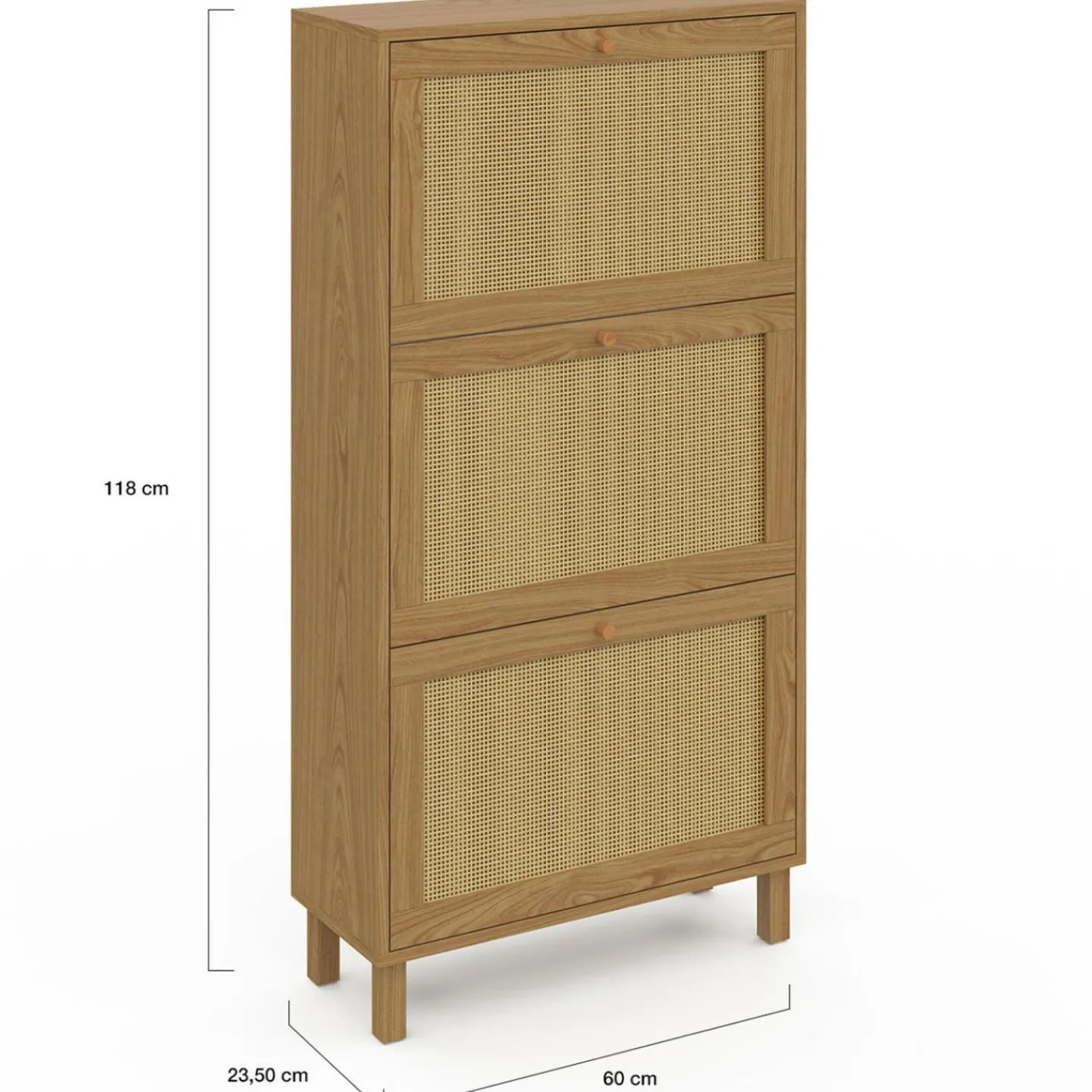 Rangement à chaussures vintage effet cannage*IDMarket Discount