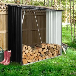 Rangement extérieur en acier pour bois de chauffage*IDMarket Best