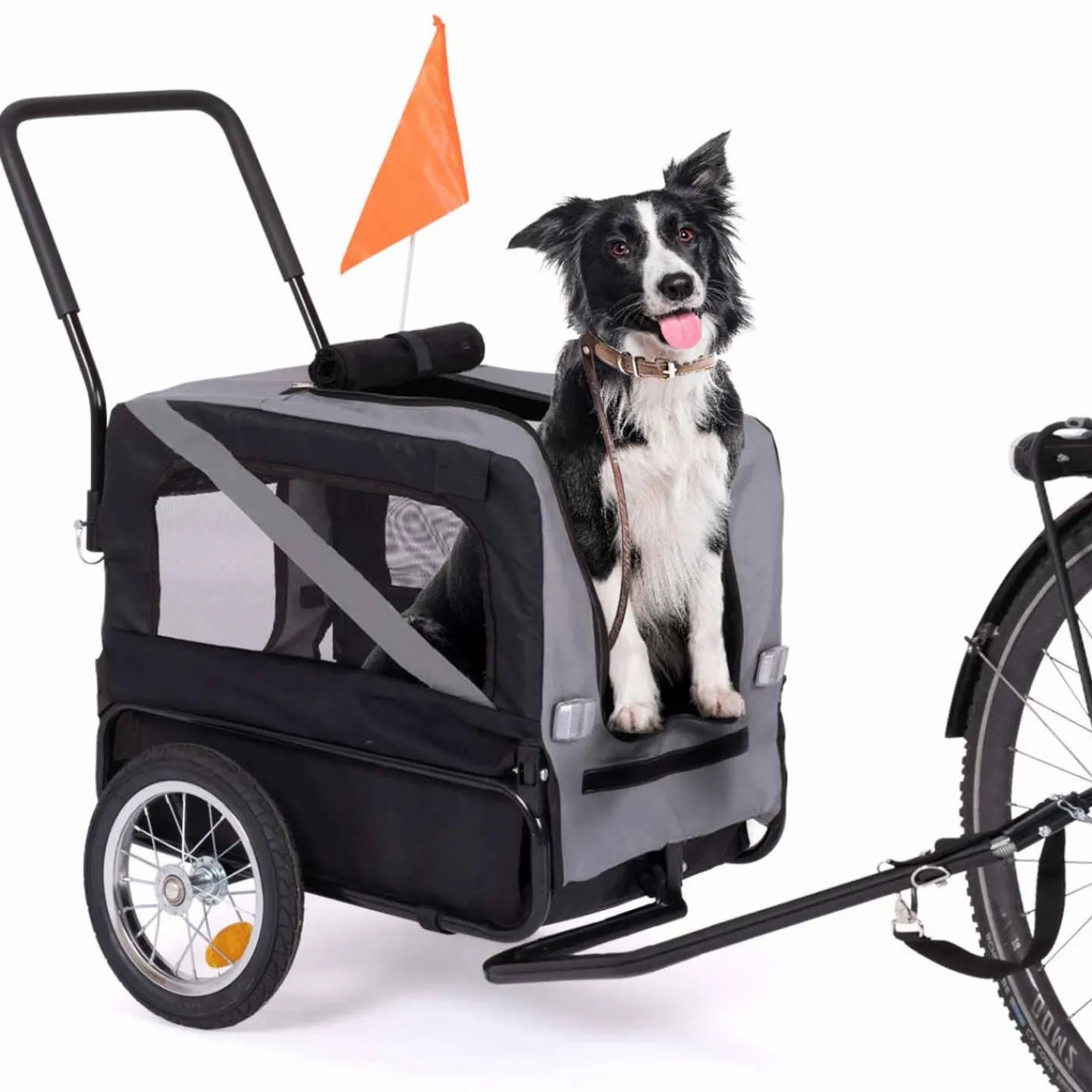 Remorque à vélo pour chien avec réflecteurs*IDMarket New