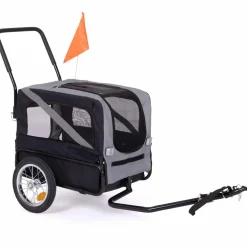 Remorque à vélo pour chien avec réflecteurs*IDMarket New