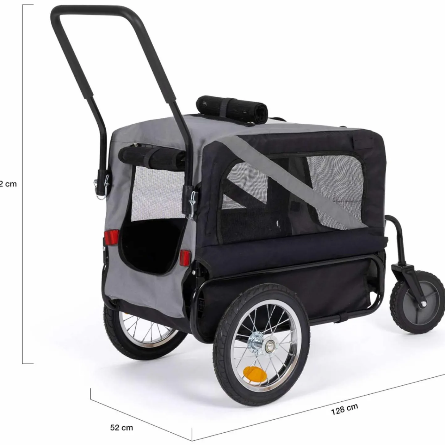 Remorque à vélo pour chien avec réflecteurs*IDMarket New