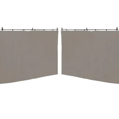Rideaux de 3 et 4 M avec fermeture éclair pour pergola taupe : lot de 2*IDMarket Discount