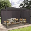 Rideaux extérieurs pour pergola 3x4m gris*IDMarket New