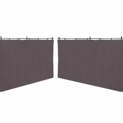 Rideaux extérieurs pour pergola 3x4m gris*IDMarket New