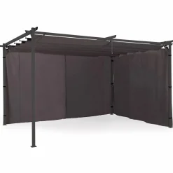 Rideaux extérieurs pour pergola 3x4m gris*IDMarket New