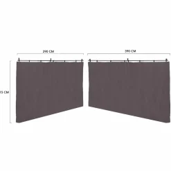 Rideaux extérieurs pour pergola 3x4m gris*IDMarket New