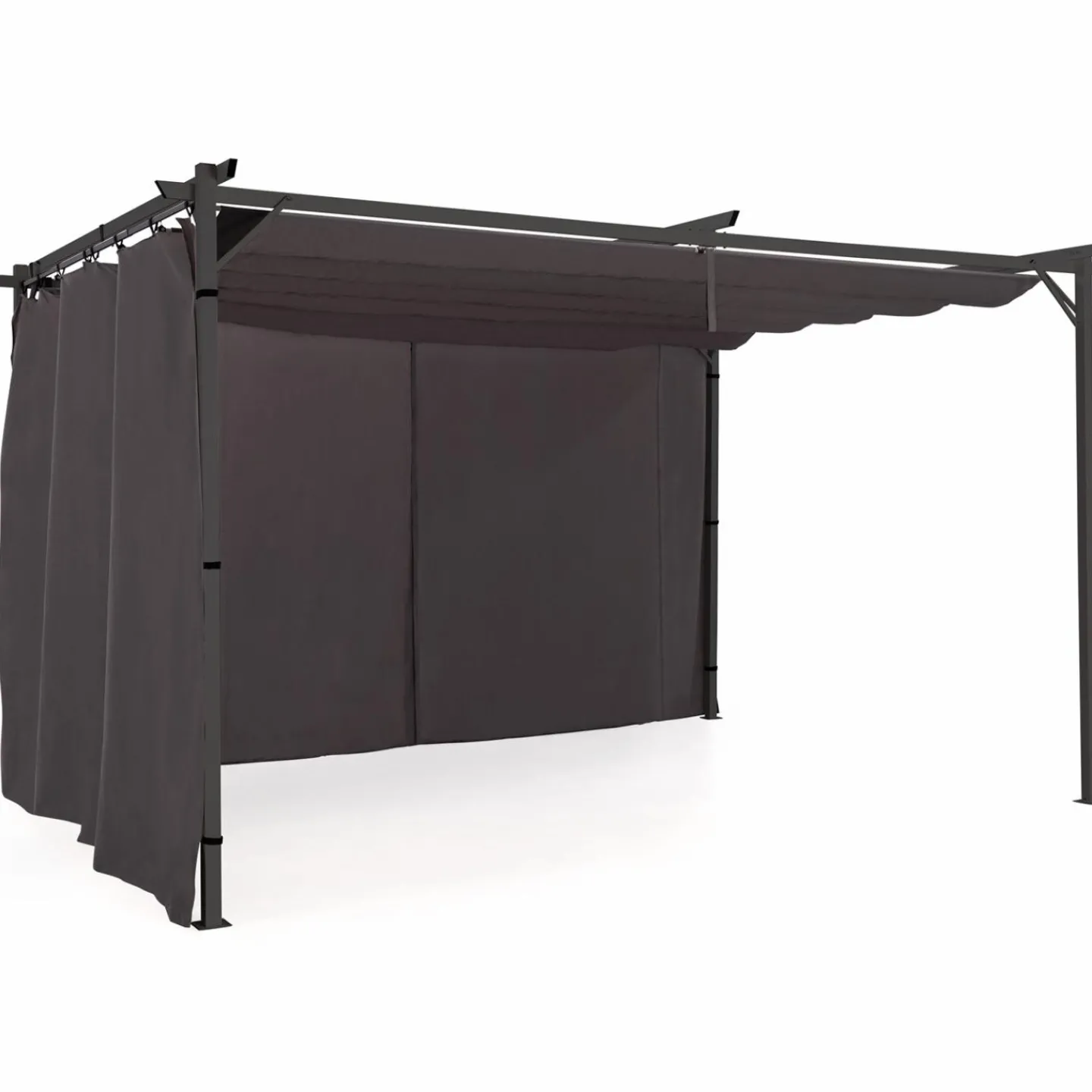 Rideaux extérieurs pour pergola 3x4m gris*IDMarket New