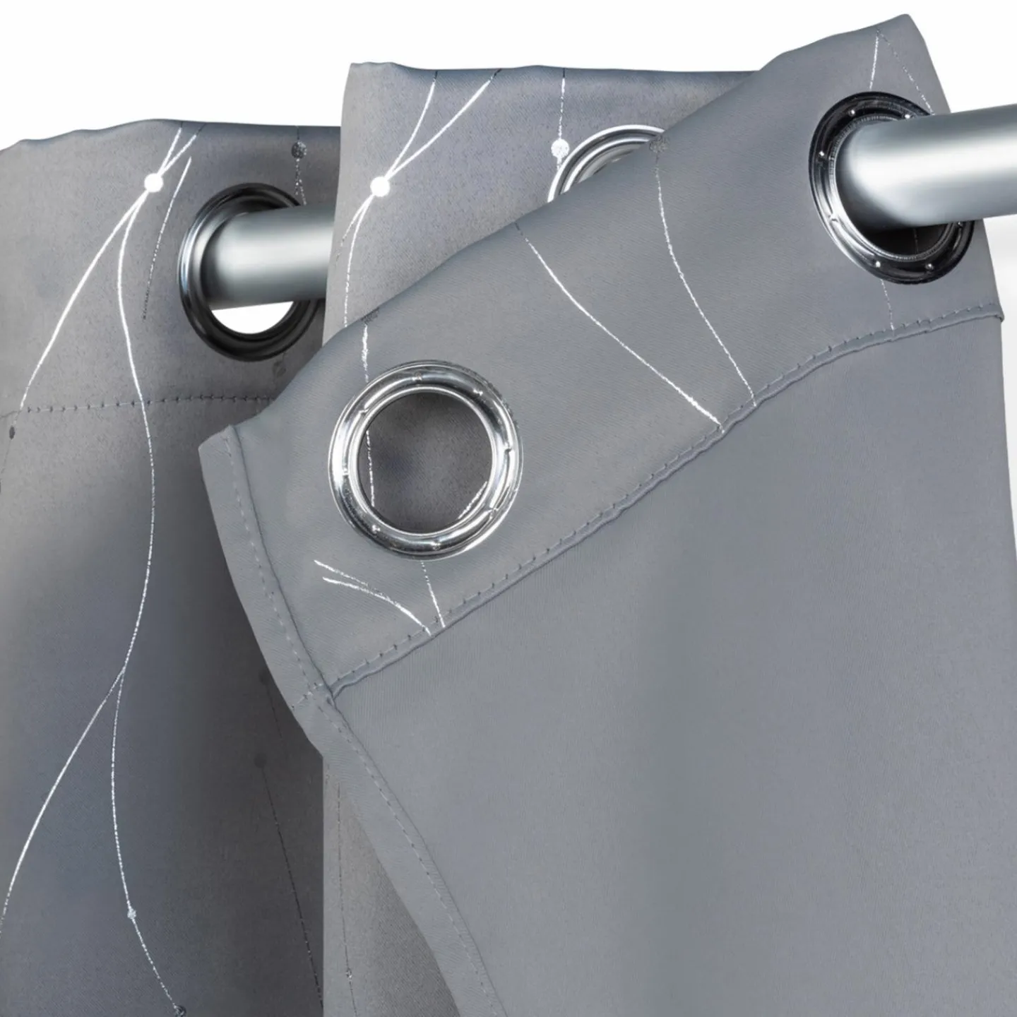 Rideaux occultants thermiques gris anthracite avec motifs*IDMarket Sale