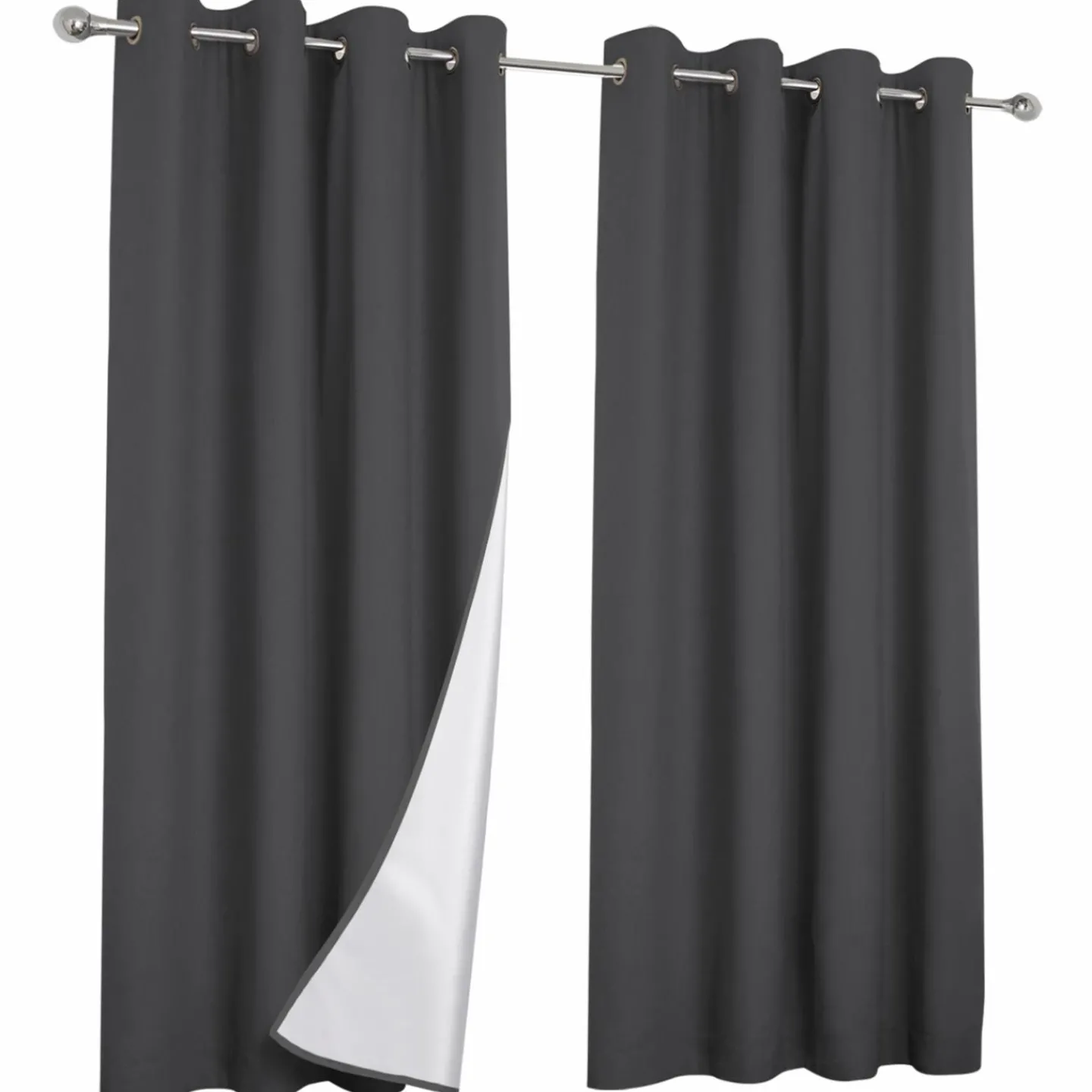 Rideaux occultants thermiques gris anthracite*IDMarket Clearance