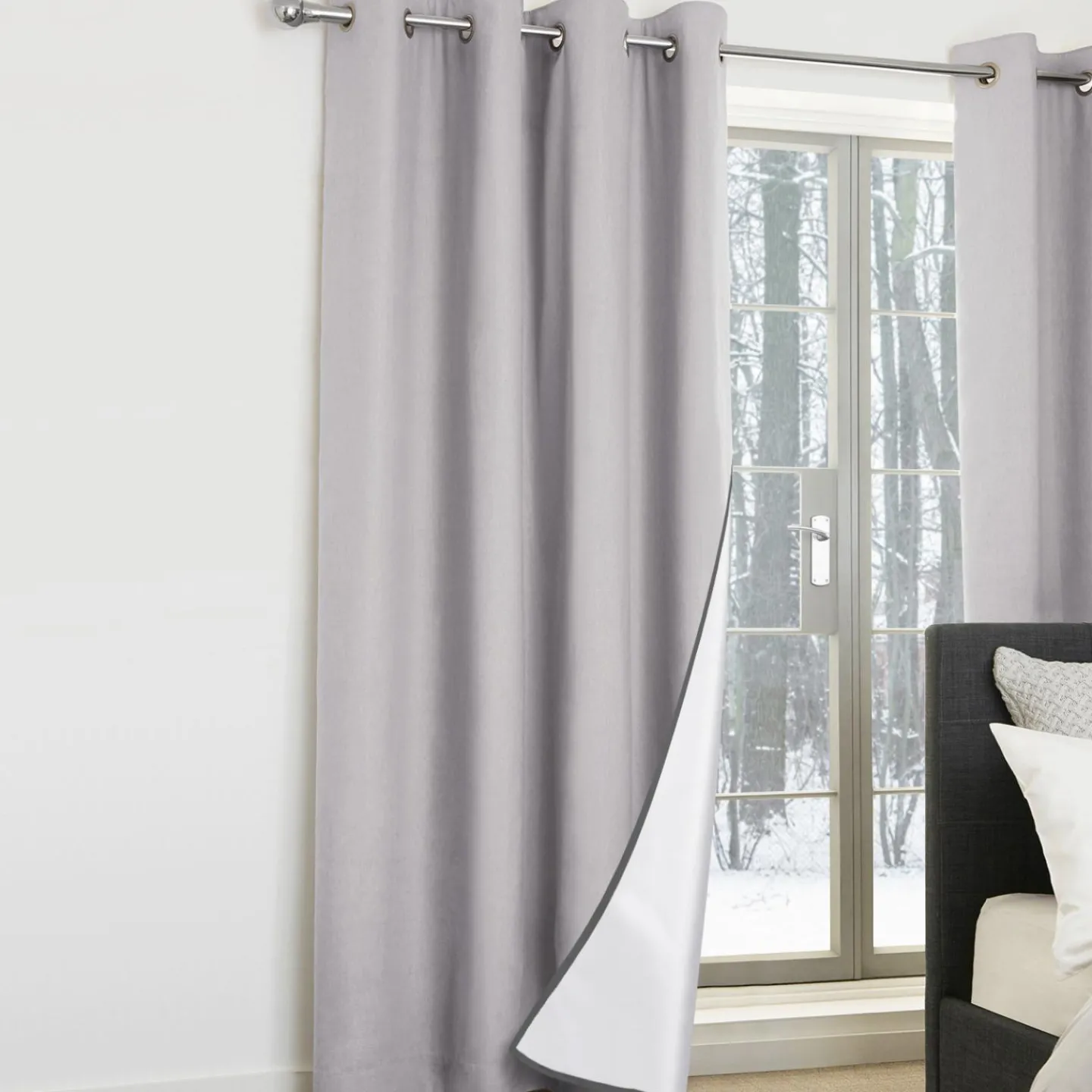 Rideaux occultants thermiques gris clair*IDMarket Sale