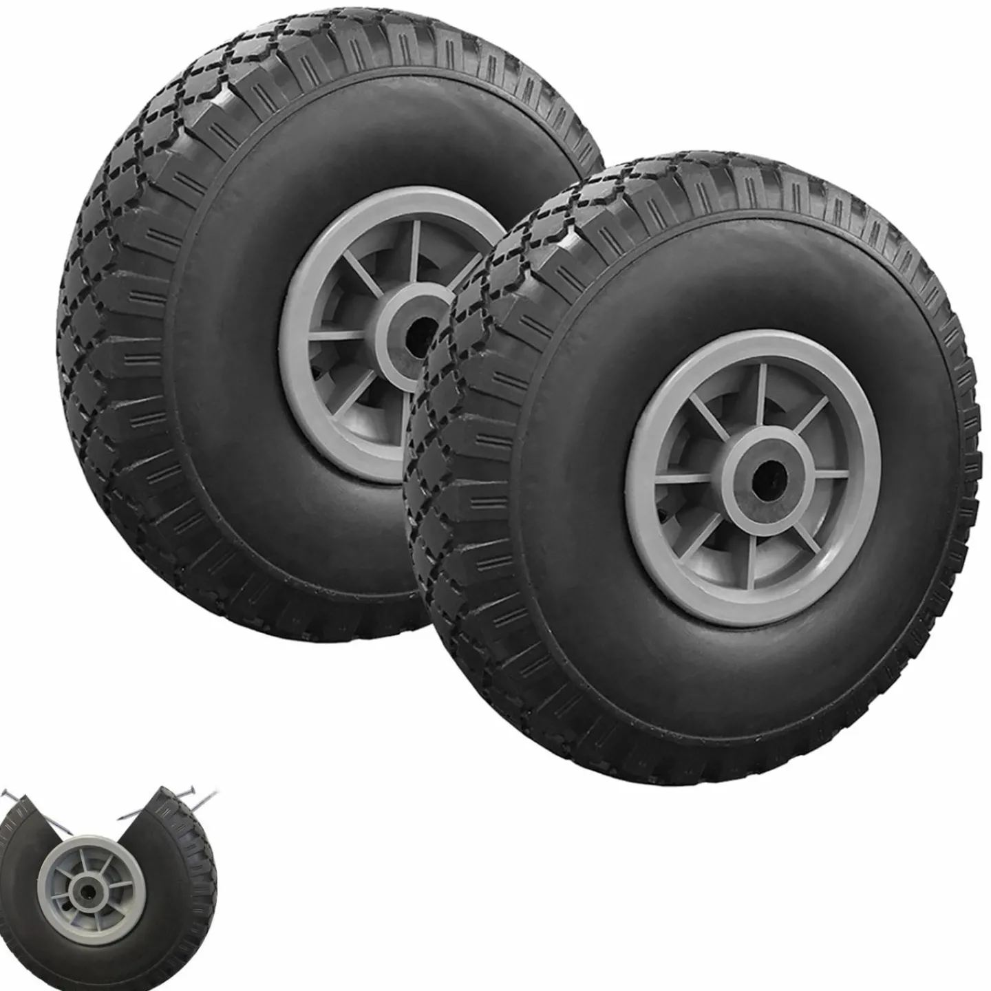 Roues increvables 250 mm pour brouette, diable, chariot*IDMarket Hot