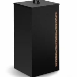 Réservoir à granulés / pellets 4 roulettes avec tamis 30kg noir*IDMarket Online