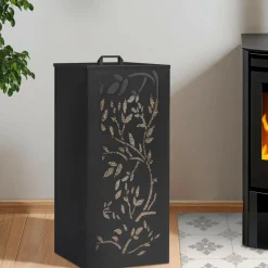 Réservoir à granulés / pellets 4 roues avec tamis 55kg noir*IDMarket Clearance