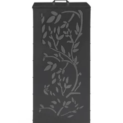 Réservoir à granulés - rangement à pellets 45 kg noir motif floral 36 x 36 x 76 cm*IDMarket Outlet