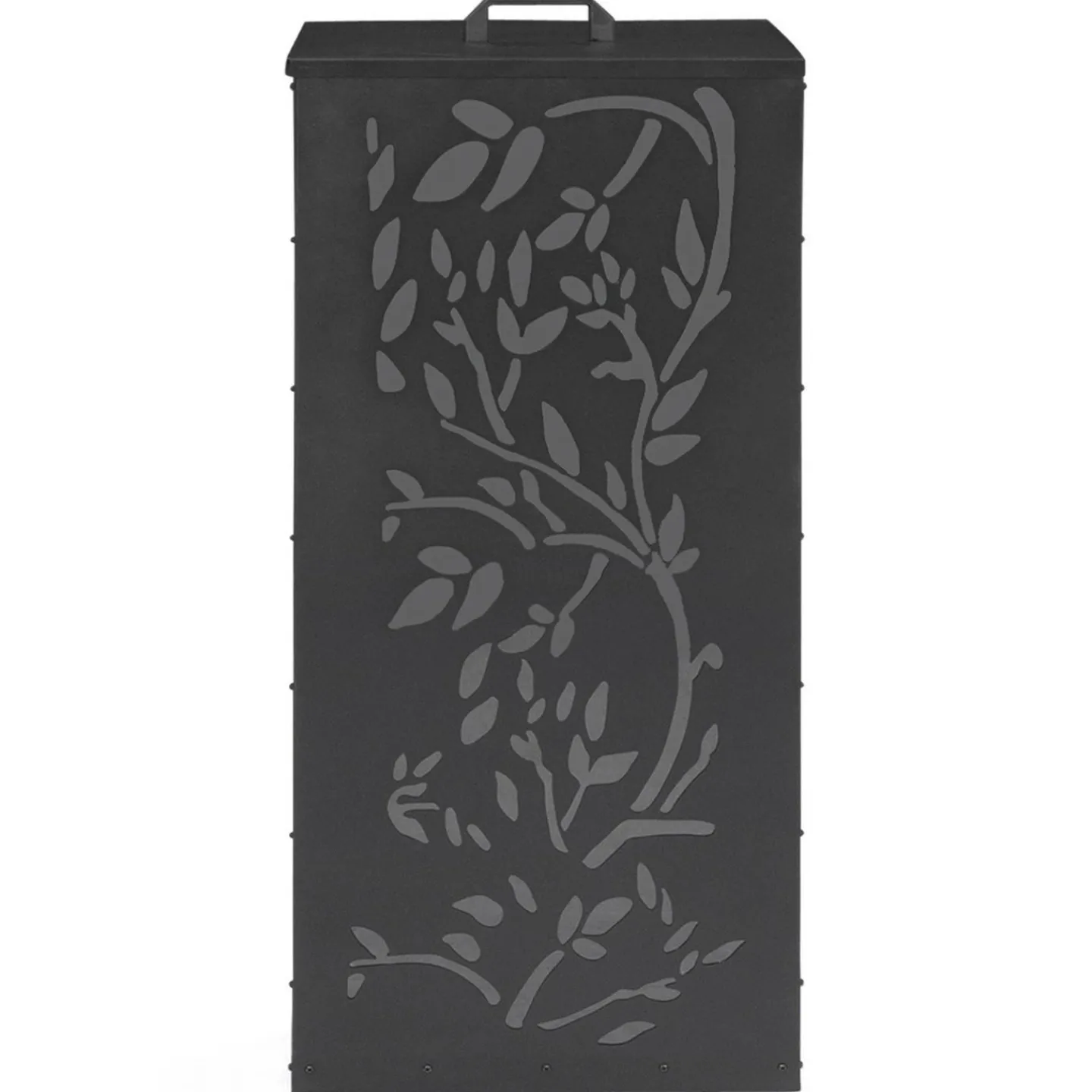 Réservoir à granulés - rangement à pellets 45 kg noir motif floral 36 x 36 x 76 cm*IDMarket Outlet