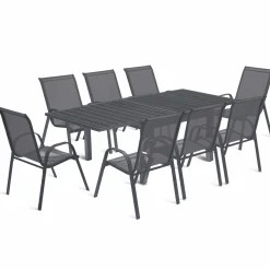 Salon de jardin avec table extensible 8 places*IDMarket Online