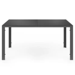 Salon de jardin avec table 150 cm et 6 chaises empilables terracotta et acier*IDMarket Online