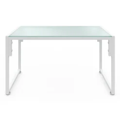 Salon de jardin bas 4 personnes en acier blanc*IDMarket