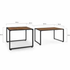 Salon de jardin bas 8 places canapé d'angle, fauteuils avec coussin gris et 2 tables basses*IDMarket New