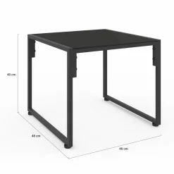 Salon de jardin bas 6 places en acier coloris gris anthracite*IDMarket Hot