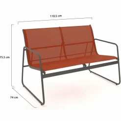 Salon de jardin bas 4 places terracotta*IDMarket Hot