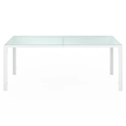 Salon de jardin blanc et beige table 190 cm et 8 chaises empilables*IDMarket Best