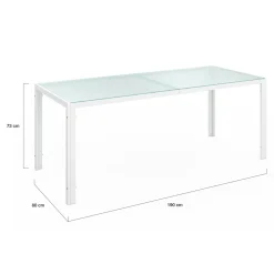 Salon de jardin blanc et beige table 190 cm et 8 chaises empilables*IDMarket Best