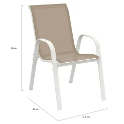 Salon de jardin blanc et beige table 190 cm et 8 chaises empilables*IDMarket Best