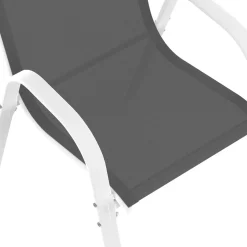 Salon de jardin blanc et gris avec 8 chaises empilables*IDMarket Hot