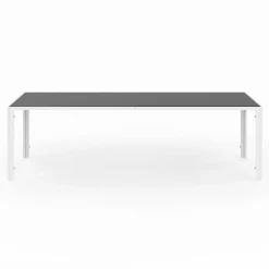 Salon de jardin blanc et gris avec chaises empilables*IDMarket