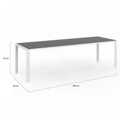 Salon de jardin blanc et gris avec chaises empilables*IDMarket